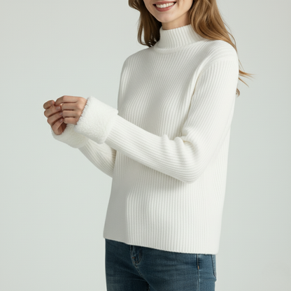 Women’s Ribbed Mock Neck Knit Sweater