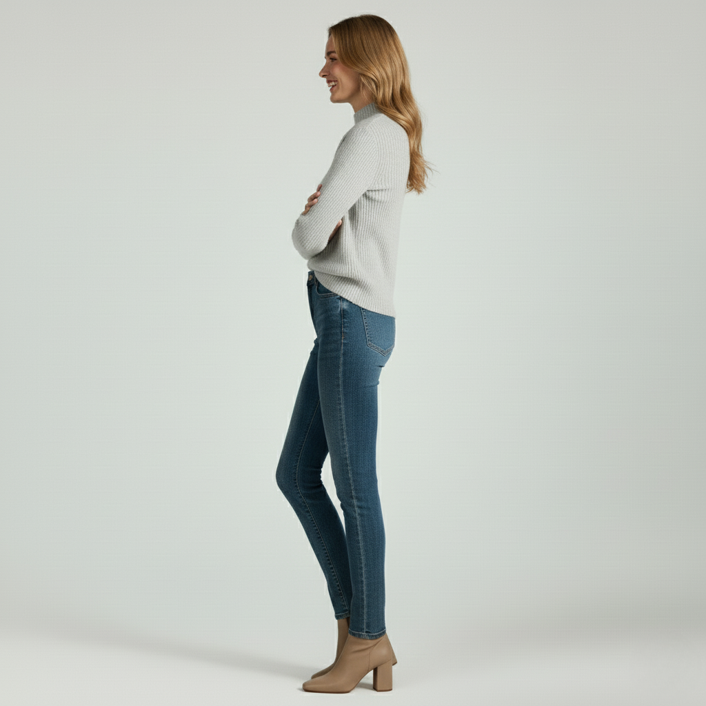 Women’s Ribbed Mock Neck Knit Sweater