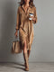 Women's Corduroy Style Midi Dress | Relaxed Fit with Chest Pockets