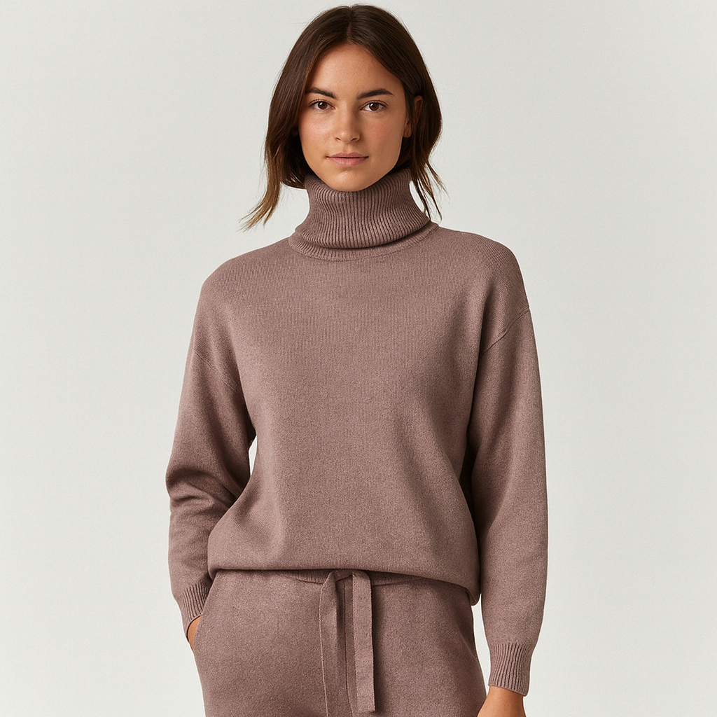 Women's V-Neck Loungewear Set | Ribbed Two-Piece Comfort
