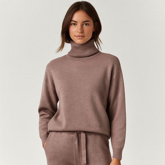 Women's V-Neck Loungewear Set | Ribbed Two-Piece Comfort