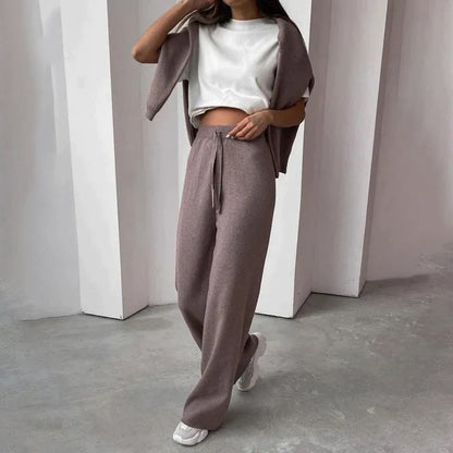 Women's V-Neck Loungewear Set | Ribbed Two-Piece Comfort