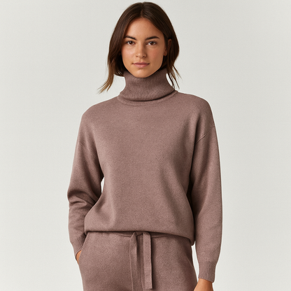 Women's V-Neck Loungewear Set | Ribbed Two-Piece Comfort