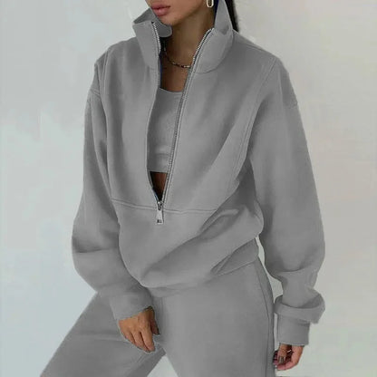Women's Half-Zip Loungewear Set | Wide-Fit Two-Piece Comfort