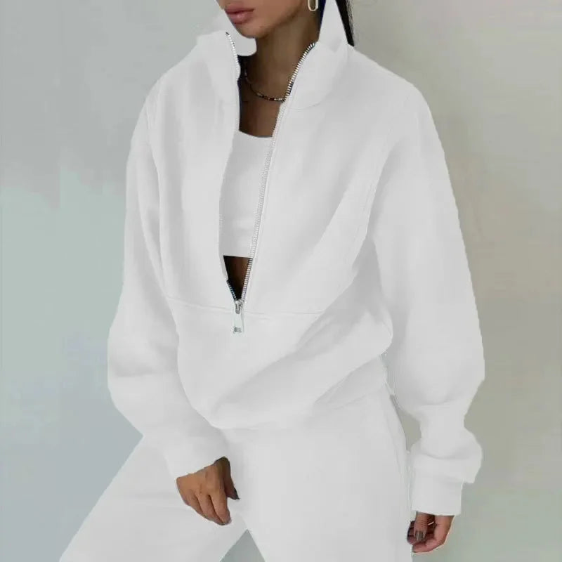 Women's Half-Zip Loungewear Set | Wide-Fit Two-Piece Comfort
