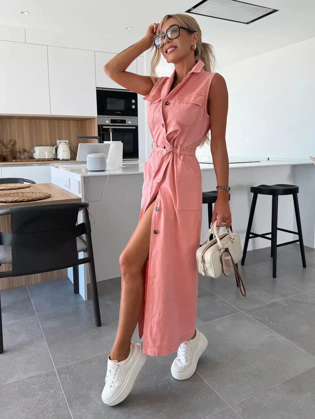 Women's Maxi Denim Style Dress | Relaxed Everyday Wardrobe Essential