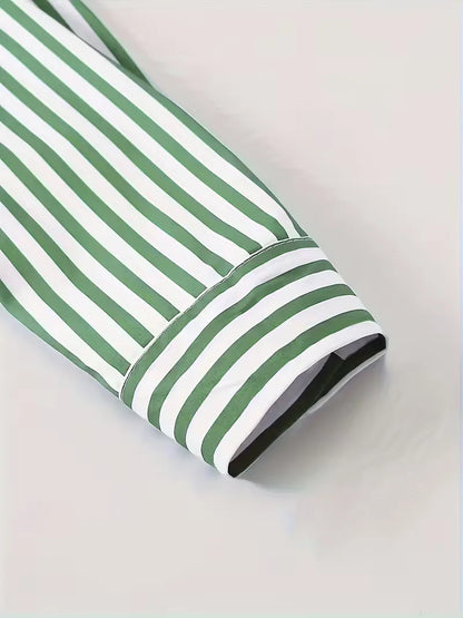 Men's Slim Fit Vertical Stripe Shirt | Smart Casual Button-Down