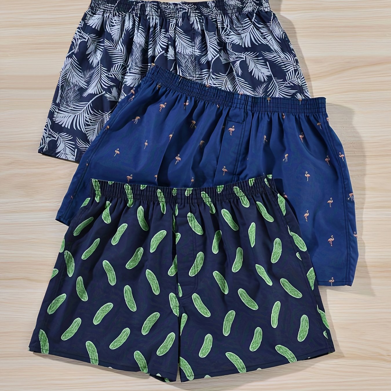 Men's Plant Print Boxers Set of 3 | Everyday Cotton Blend Comfort