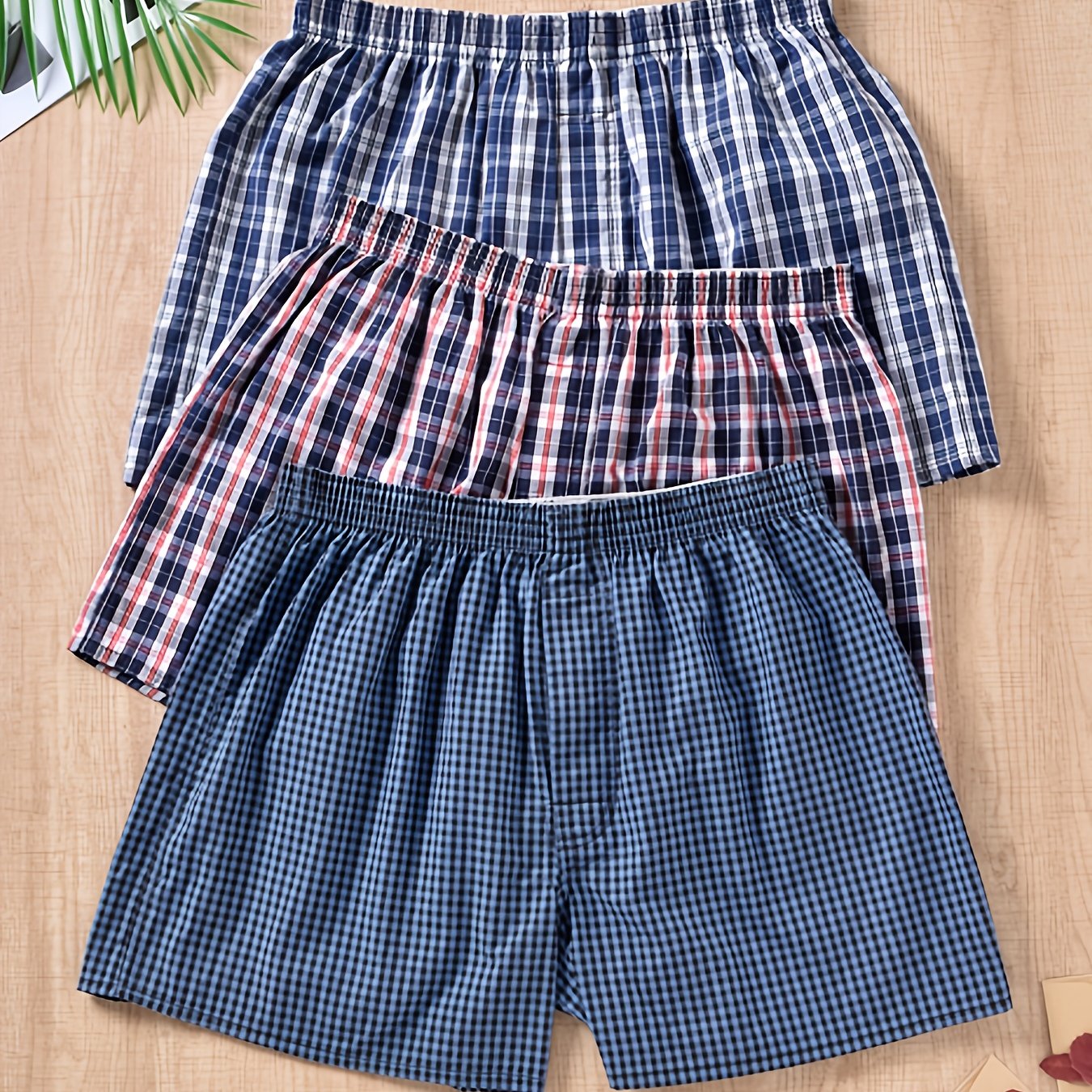 Men's Plant Print Boxers Set of 3 | Everyday Cotton Blend Comfort