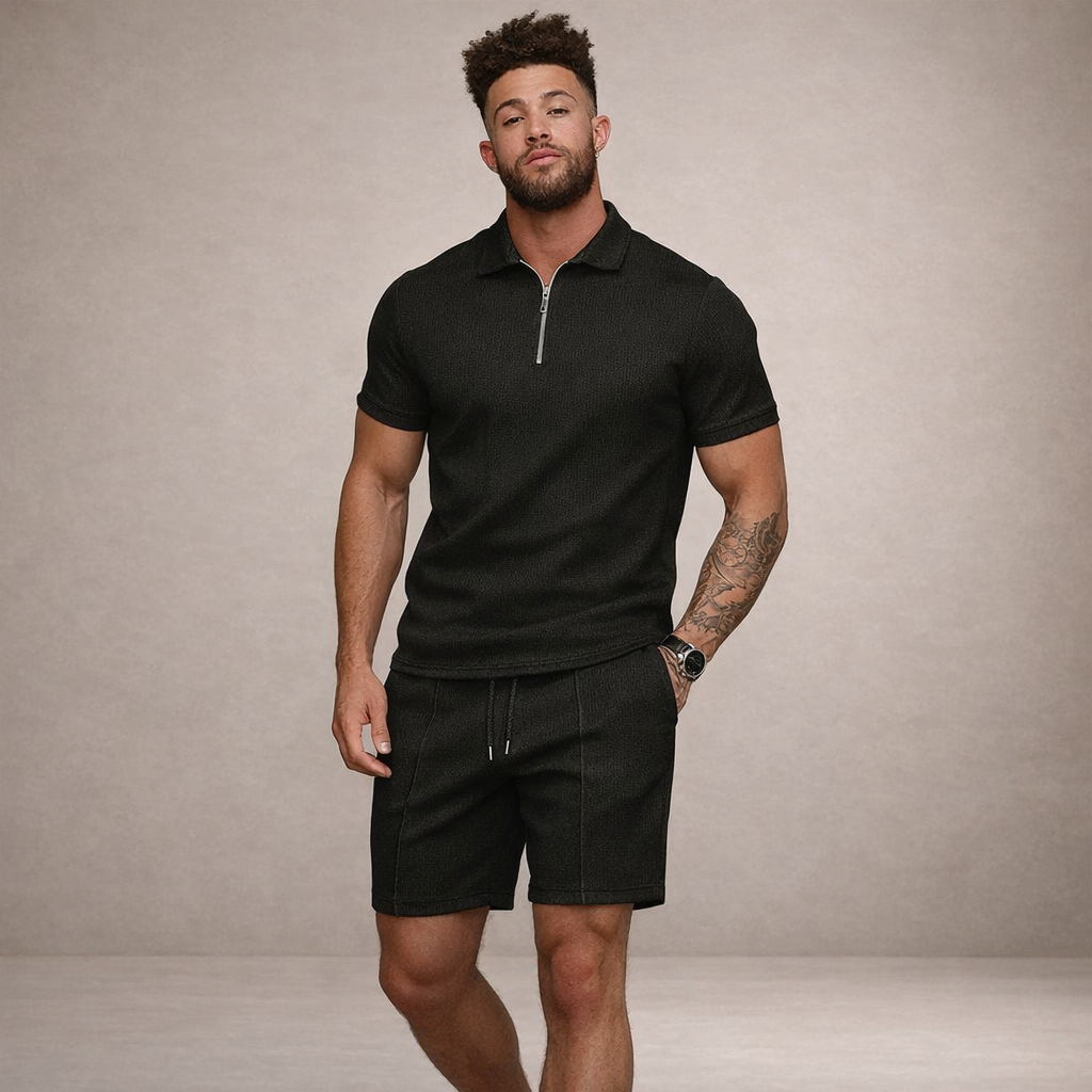 Men's Polo & Shorts Set | Breathable Slim Fit Summer Outfit