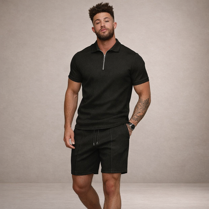 Men's Polo & Shorts Set | Breathable Slim Fit Summer Outfit