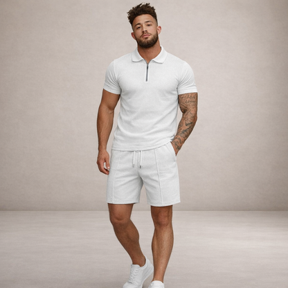 Men's Polo & Shorts Set | Breathable Slim Fit Summer Outfit
