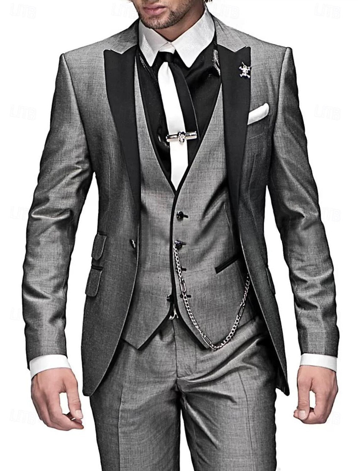 Men's Three-Piece Suit Set | Blazer & Waistcoat Wedding Style