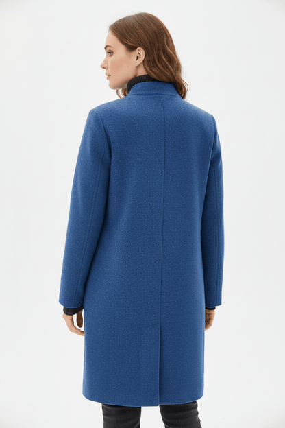 Women's Wool Blend Coat | Stand Collar Tailored Fit