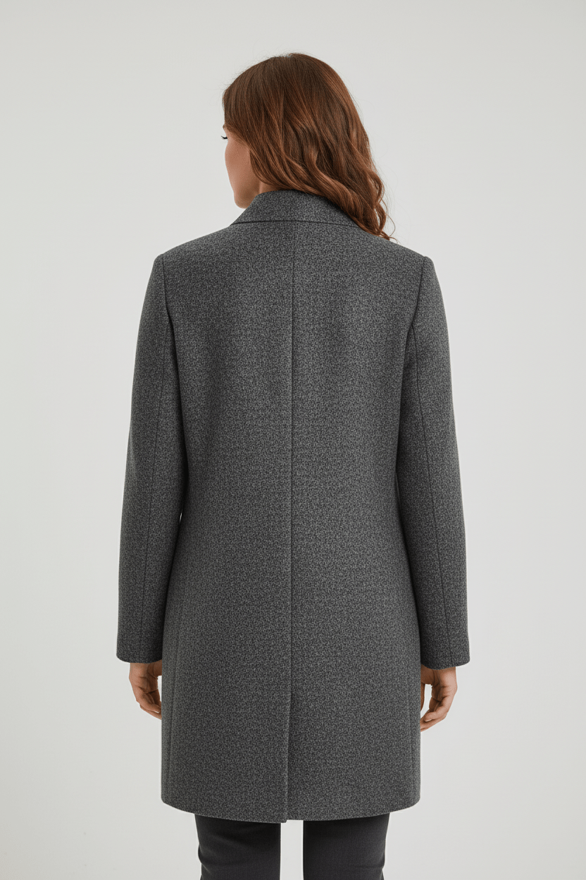 Women's Wool Blend Coat | Stand Collar Tailored Fit