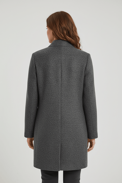 Women's Wool Blend Coat | Stand Collar Tailored Fit