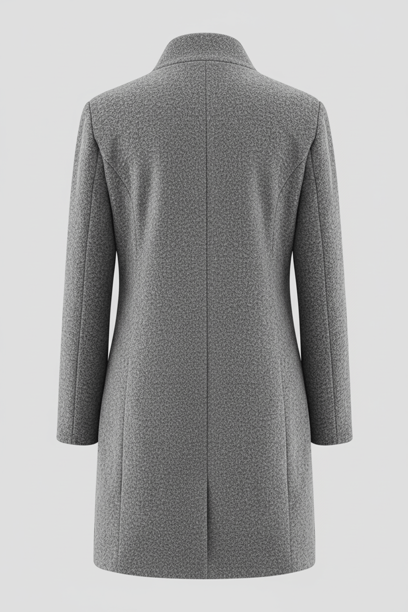 Women's Wool Blend Coat | Stand Collar Tailored Fit
