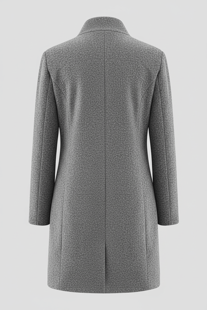 Women's Wool Blend Coat | Stand Collar Tailored Fit