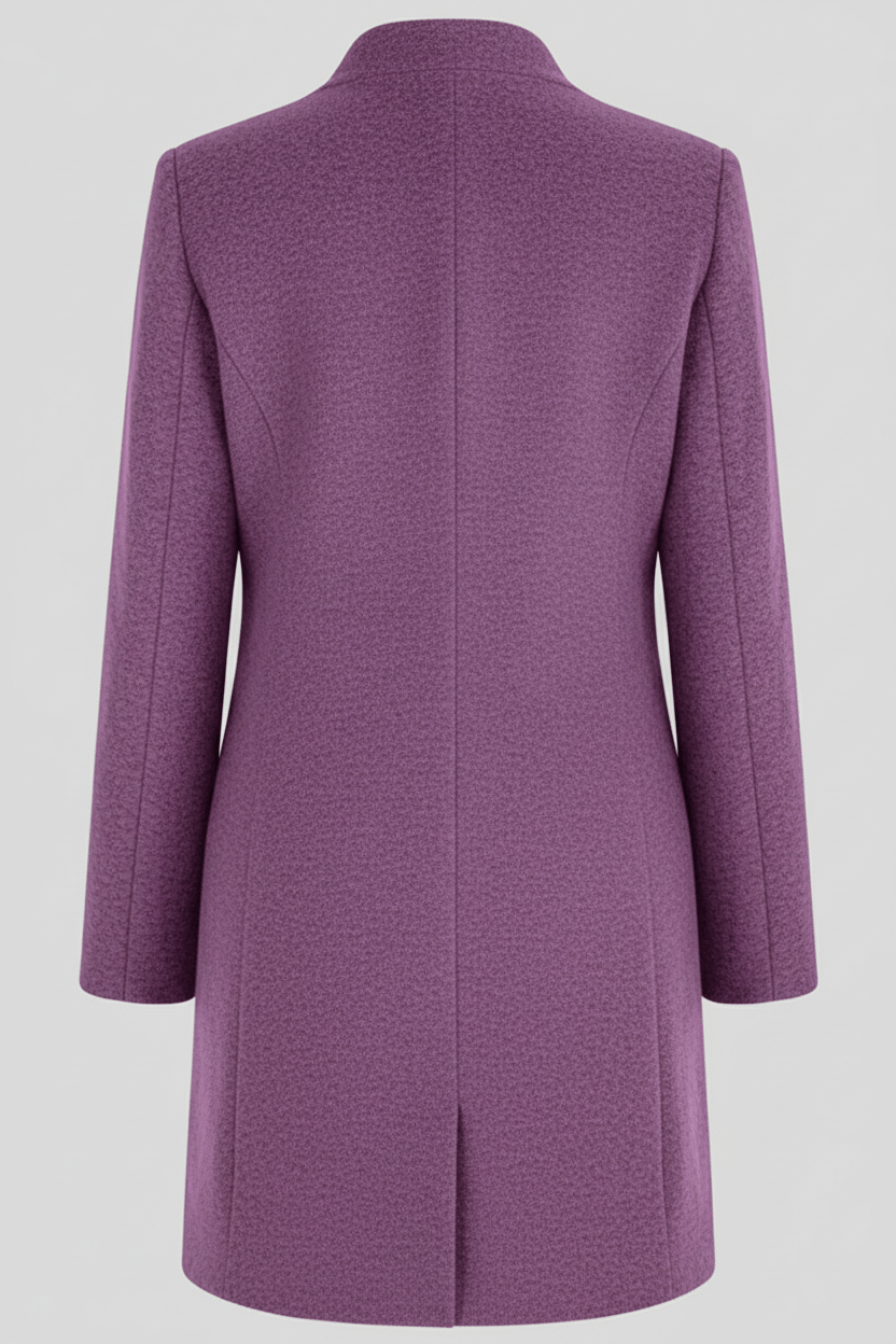 Women's Wool Blend Coat | Stand Collar Tailored Fit