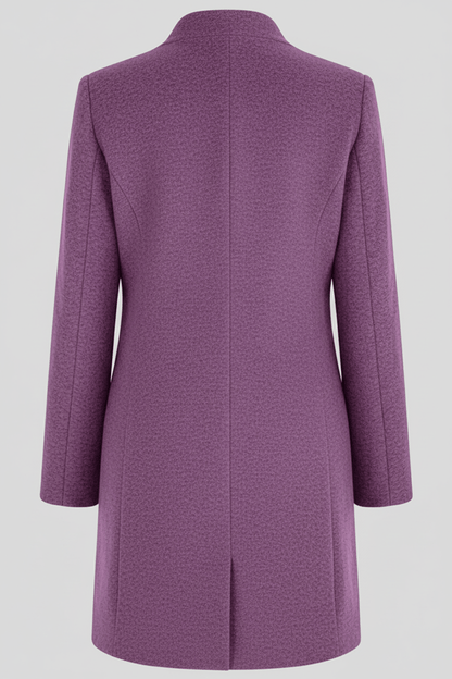 Women's Wool Blend Coat | Stand Collar Tailored Fit