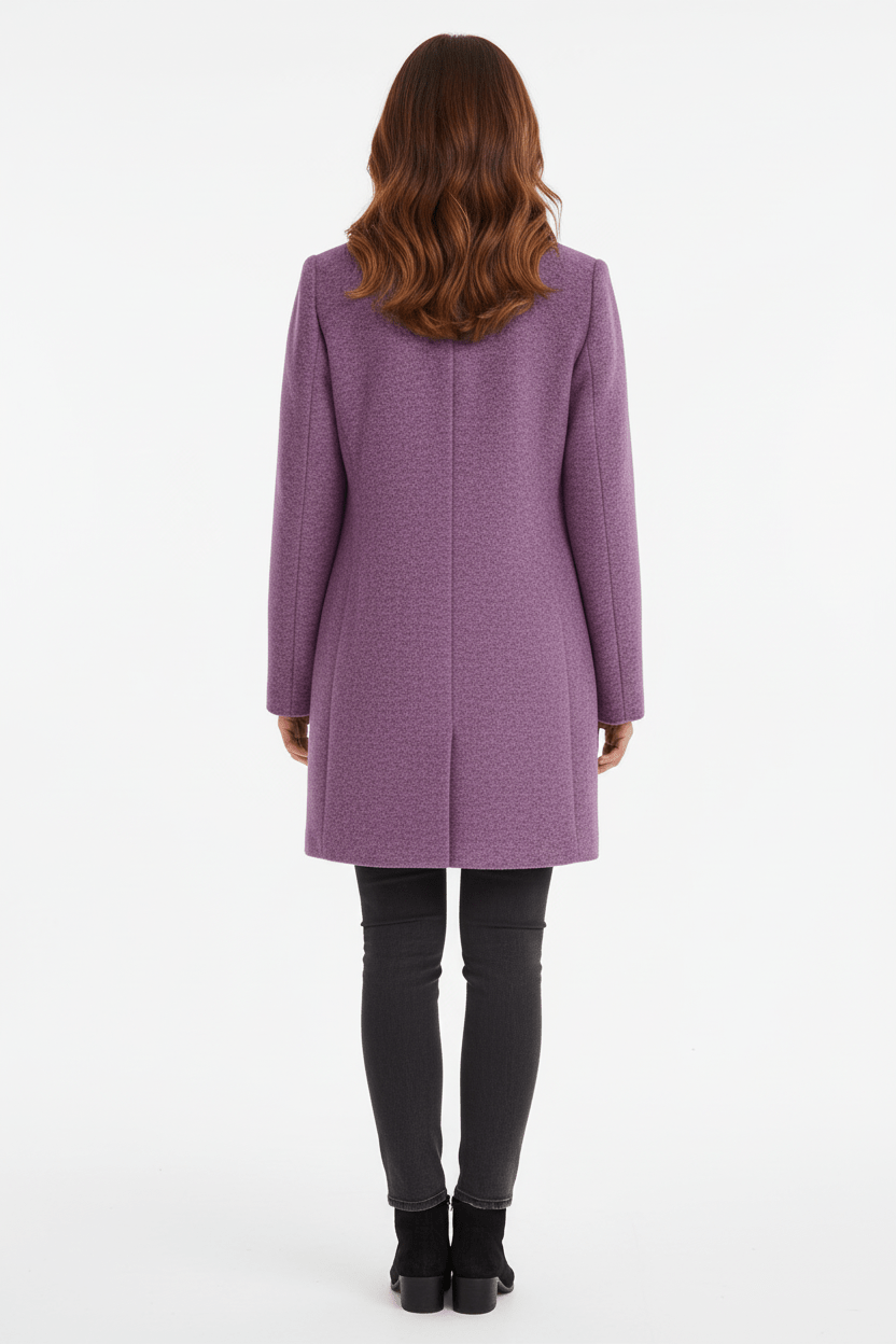 Women's Wool Blend Coat | Stand Collar Tailored Fit