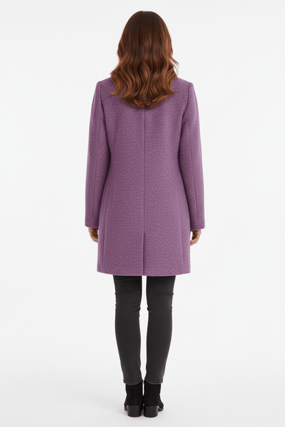 Women's Wool Blend Coat | Stand Collar Tailored Fit
