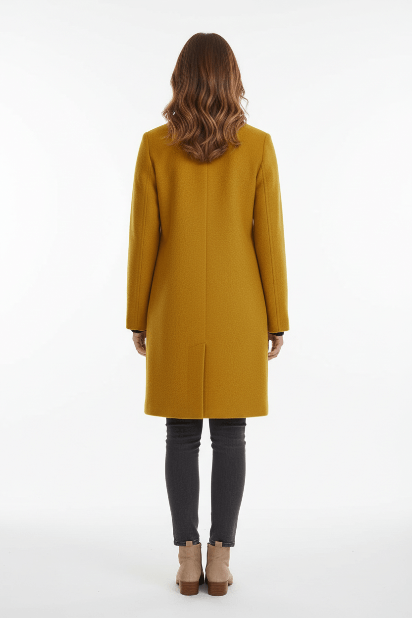 Women's Wool Blend Coat | Stand Collar Tailored Fit