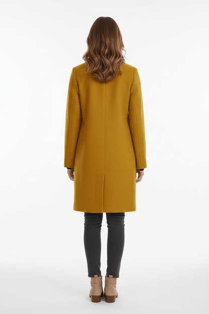 Women's Wool Blend Coat | Stand Collar Tailored Fit