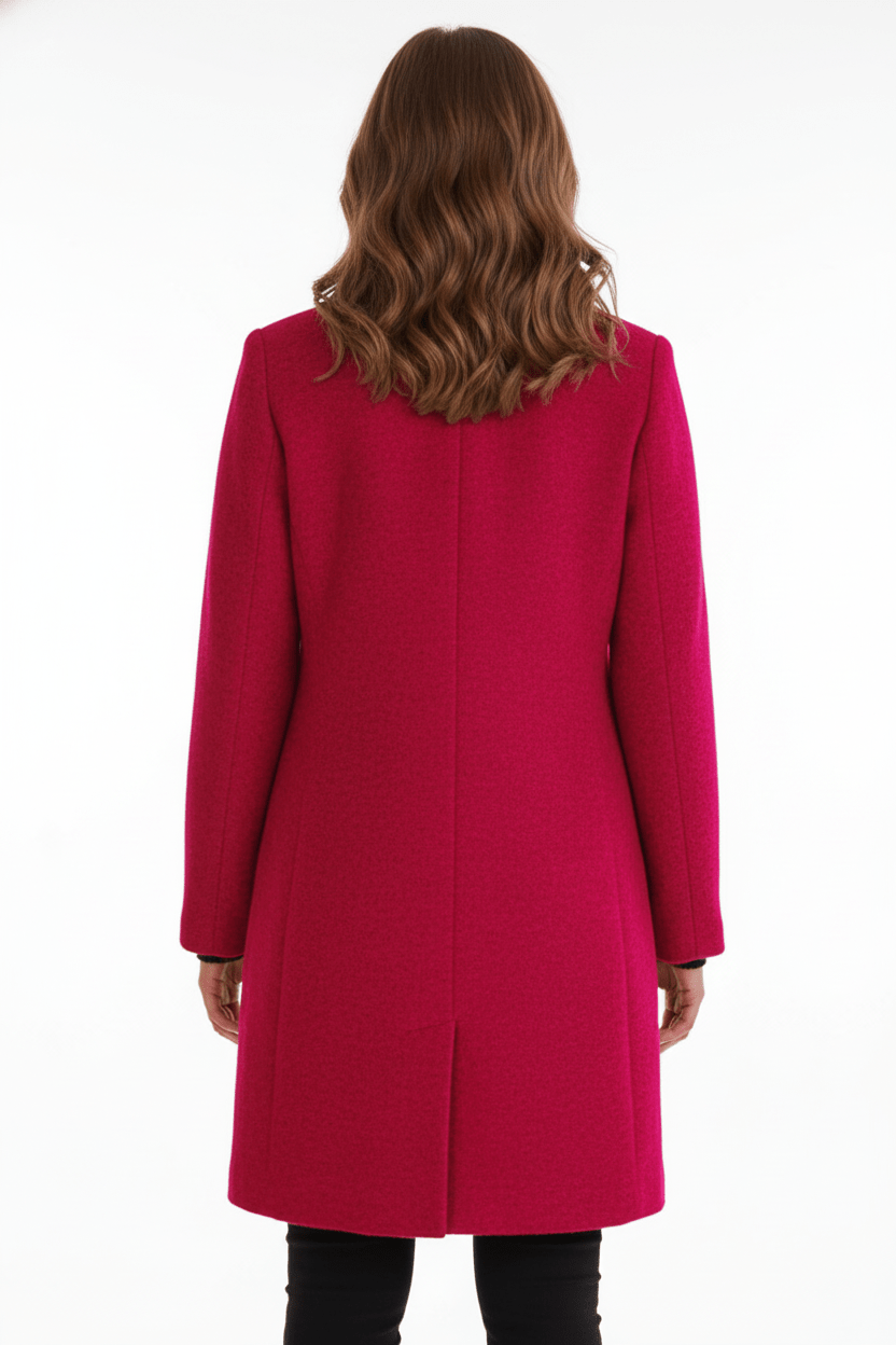 Women's Wool Blend Coat | Stand Collar Tailored Fit