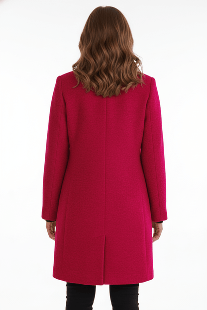 Women's Wool Blend Coat | Stand Collar Tailored Fit