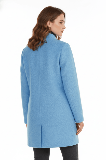 Women's Wool Blend Coat | Stand Collar Tailored Fit