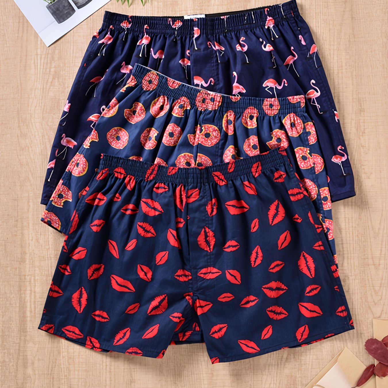 Men's Plant Print Boxers Set of 3 | Everyday Cotton Blend Comfort