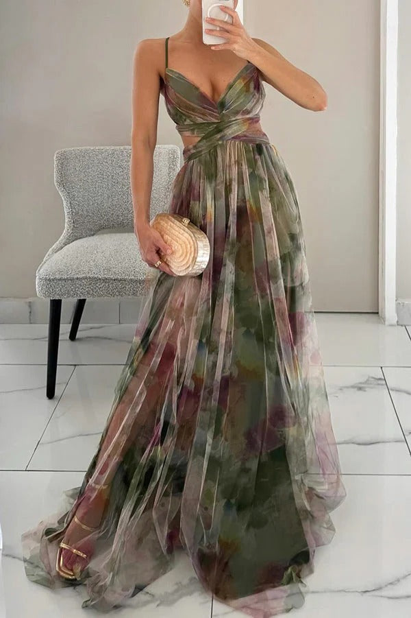 Women's Floral Maxi Dress | V-Neck Wedding Guest Style