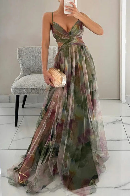 Women's Floral Maxi Dress | V-Neck Wedding Guest Style