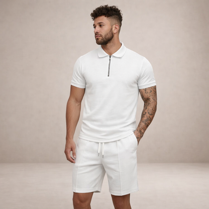 Men's Polo & Shorts Set | Breathable Slim Fit Summer Outfit