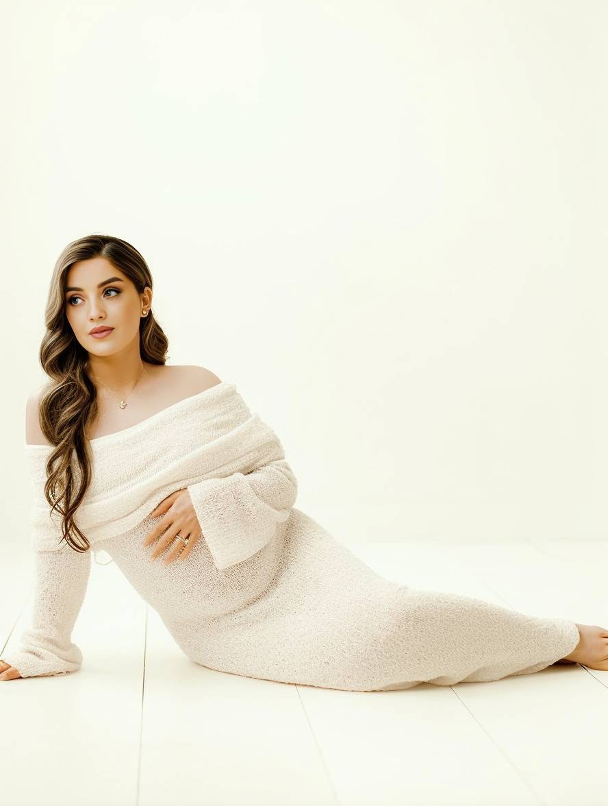 Women's Off-Shoulder Maternity Dress