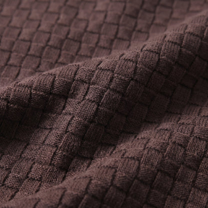 Men's Basket Weave Knit T-Shirt | Crew Neck Summer Style