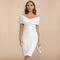 Women's Off-Shoulder Bandage Dress | V-Neck Bodycon