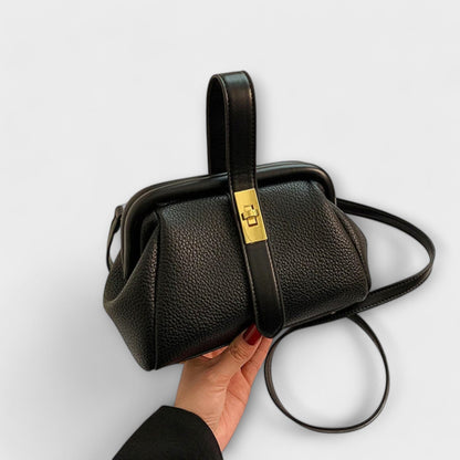 Women's Mini Turn-Lock Handbag | Leather-Style Crossbody Style