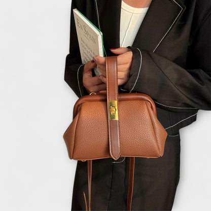 Women's Mini Turn-Lock Handbag | Leather-Style Crossbody Style