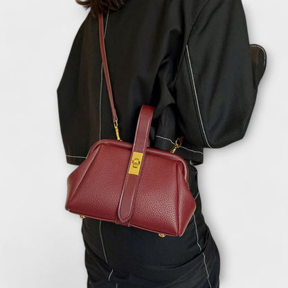 Women's Mini Turn-Lock Handbag | Leather-Style Crossbody Style