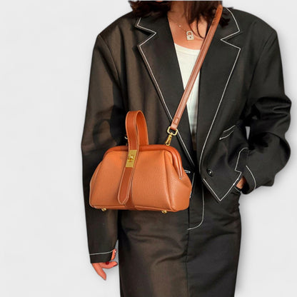 Women's Mini Turn-Lock Handbag | Leather-Style Crossbody Style