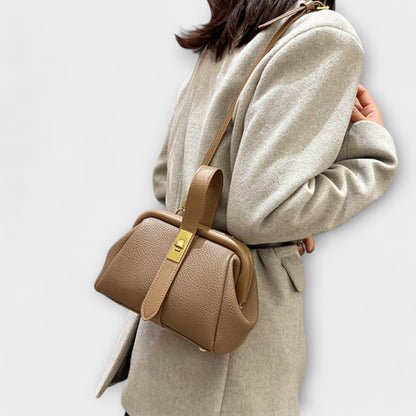 Women's Mini Turn-Lock Handbag | Leather-Style Crossbody Style
