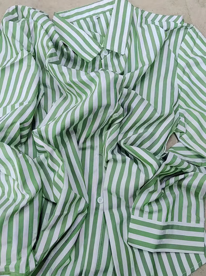 Men's Slim Fit Vertical Stripe Shirt | Smart Casual Button-Down
