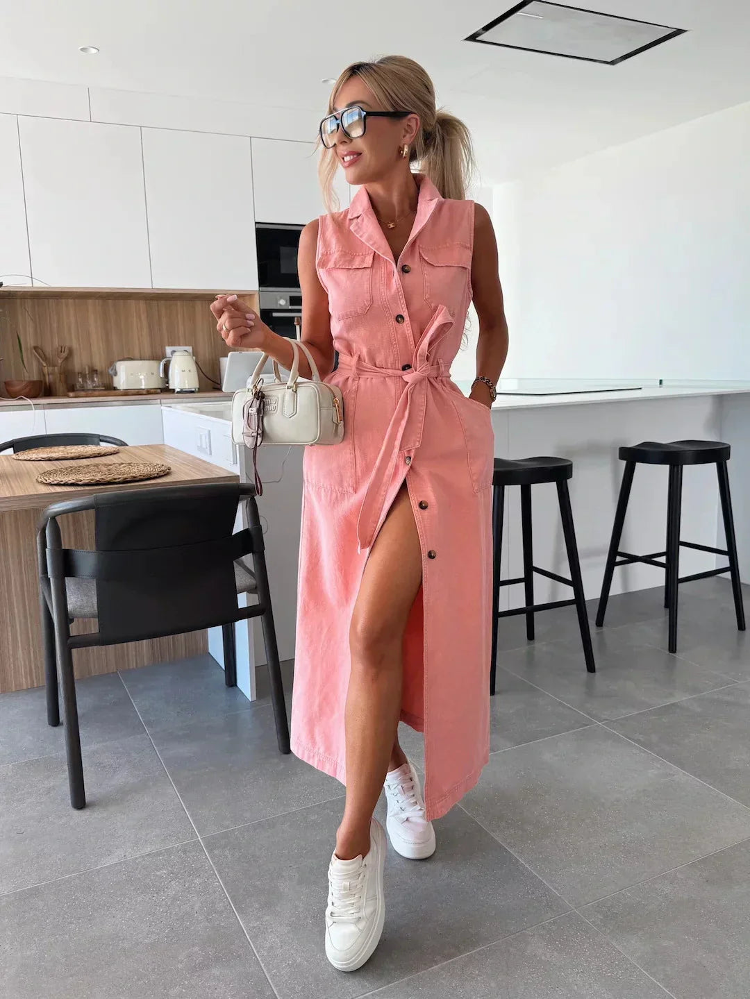Women's Maxi Denim Style Dress | Relaxed Everyday Wardrobe Essential