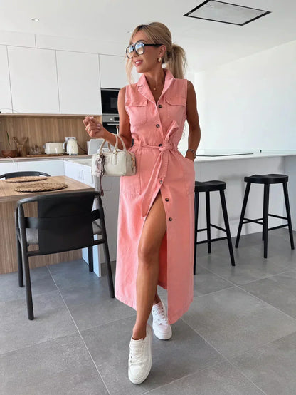 Women's Maxi Denim Style Dress | Relaxed Everyday Wardrobe Essential