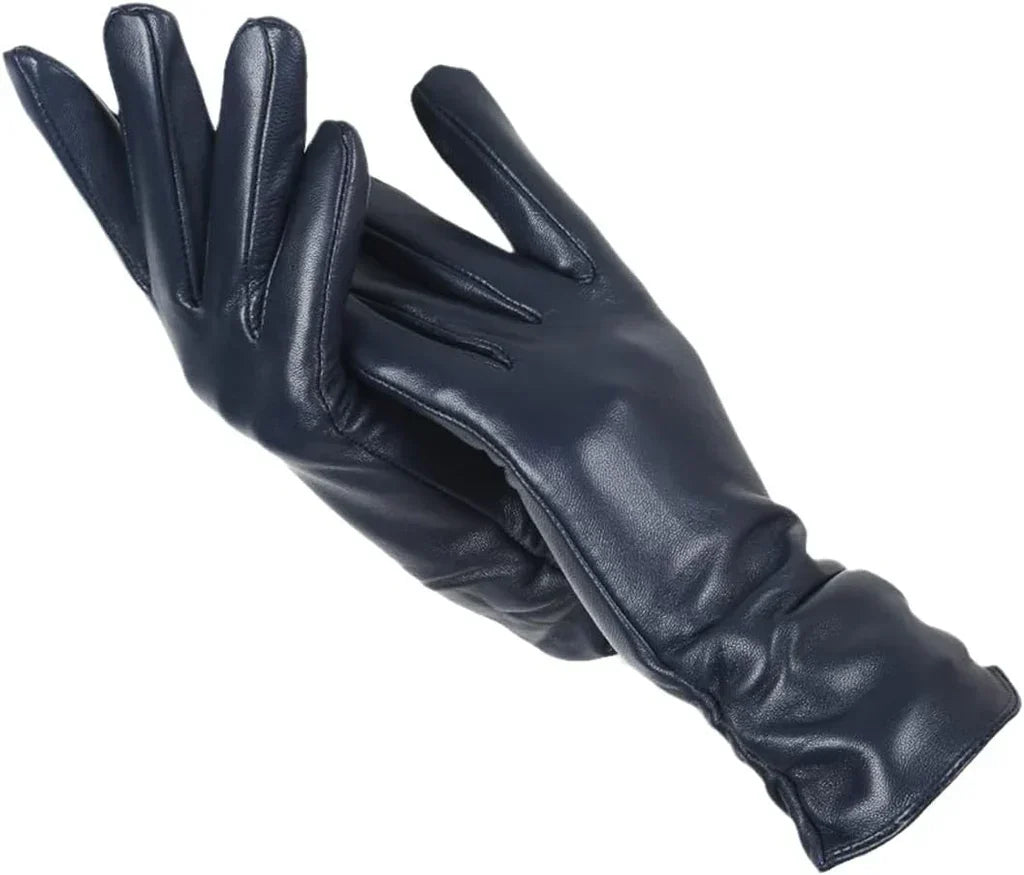 Women's Leather Style Gloves | Wool-Lined Winter Warmth