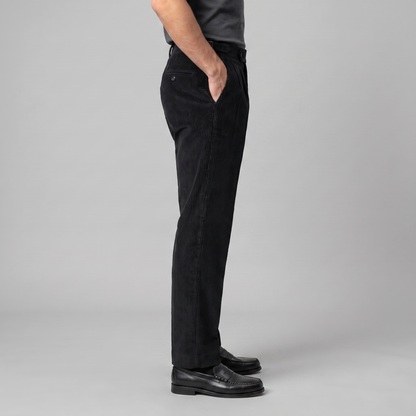 Men's Corduroy Style Pleated Trousers | Tailored Smart-Casual Fit