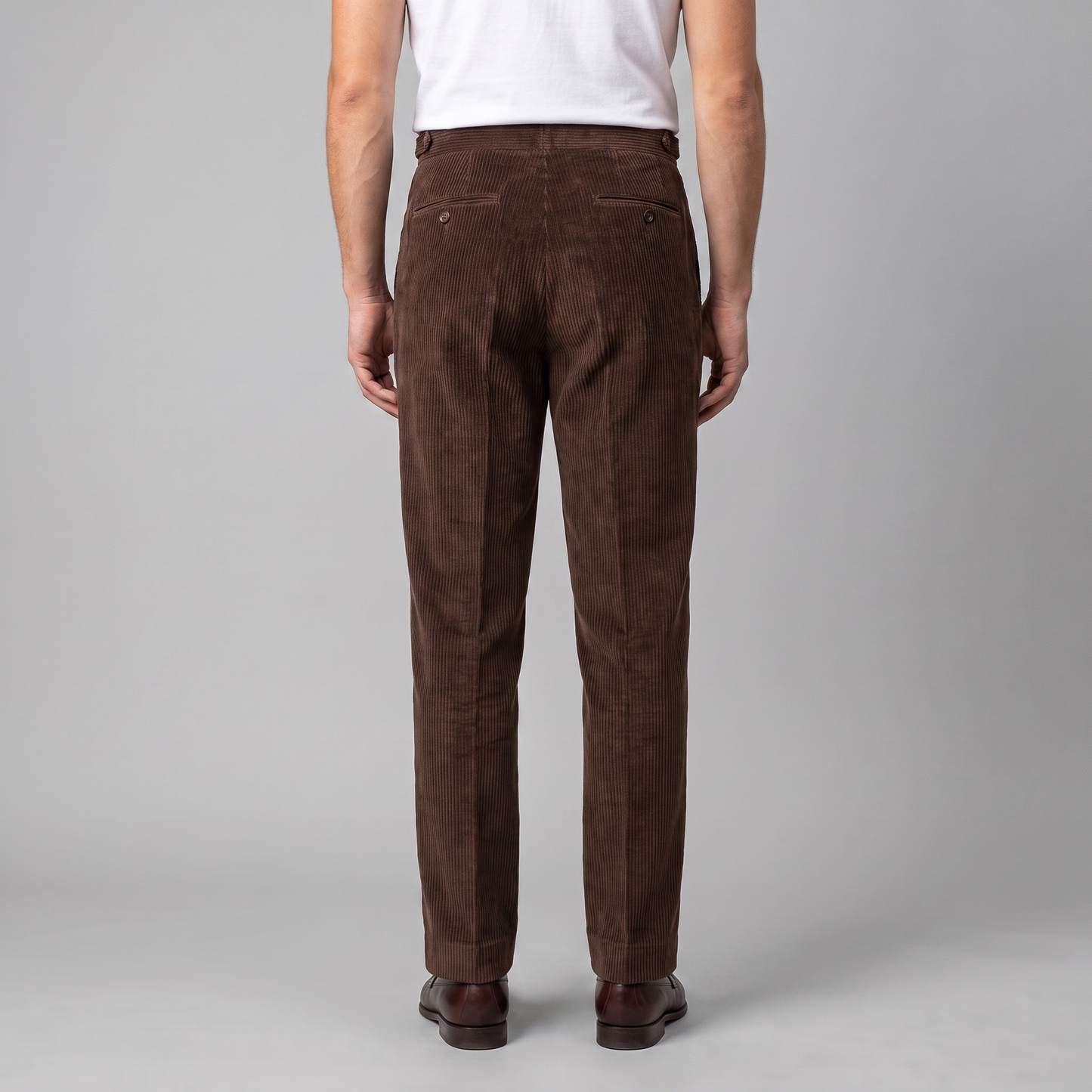 Men's Corduroy Style Pleated Trousers | Tailored Smart-Casual Fit