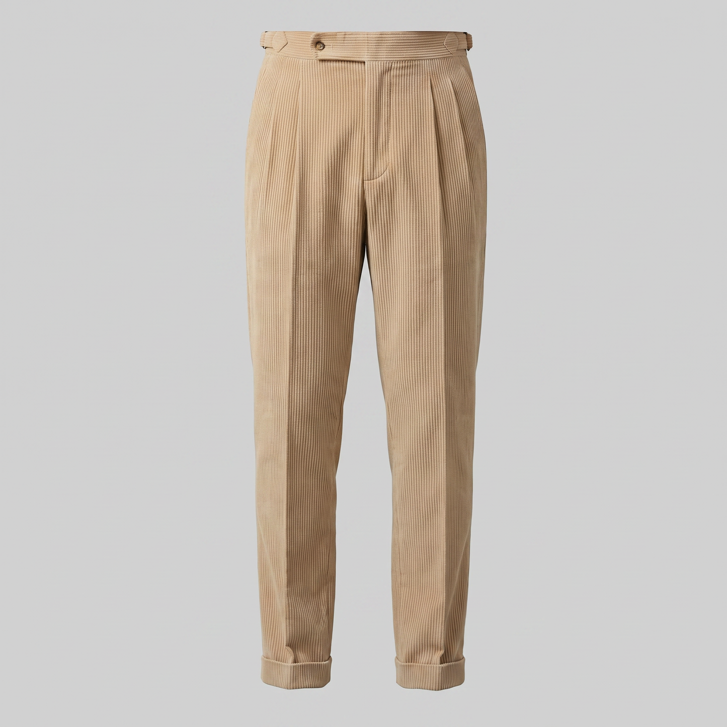 Men's Corduroy Style Pleated Trousers | Tailored Smart-Casual Fit